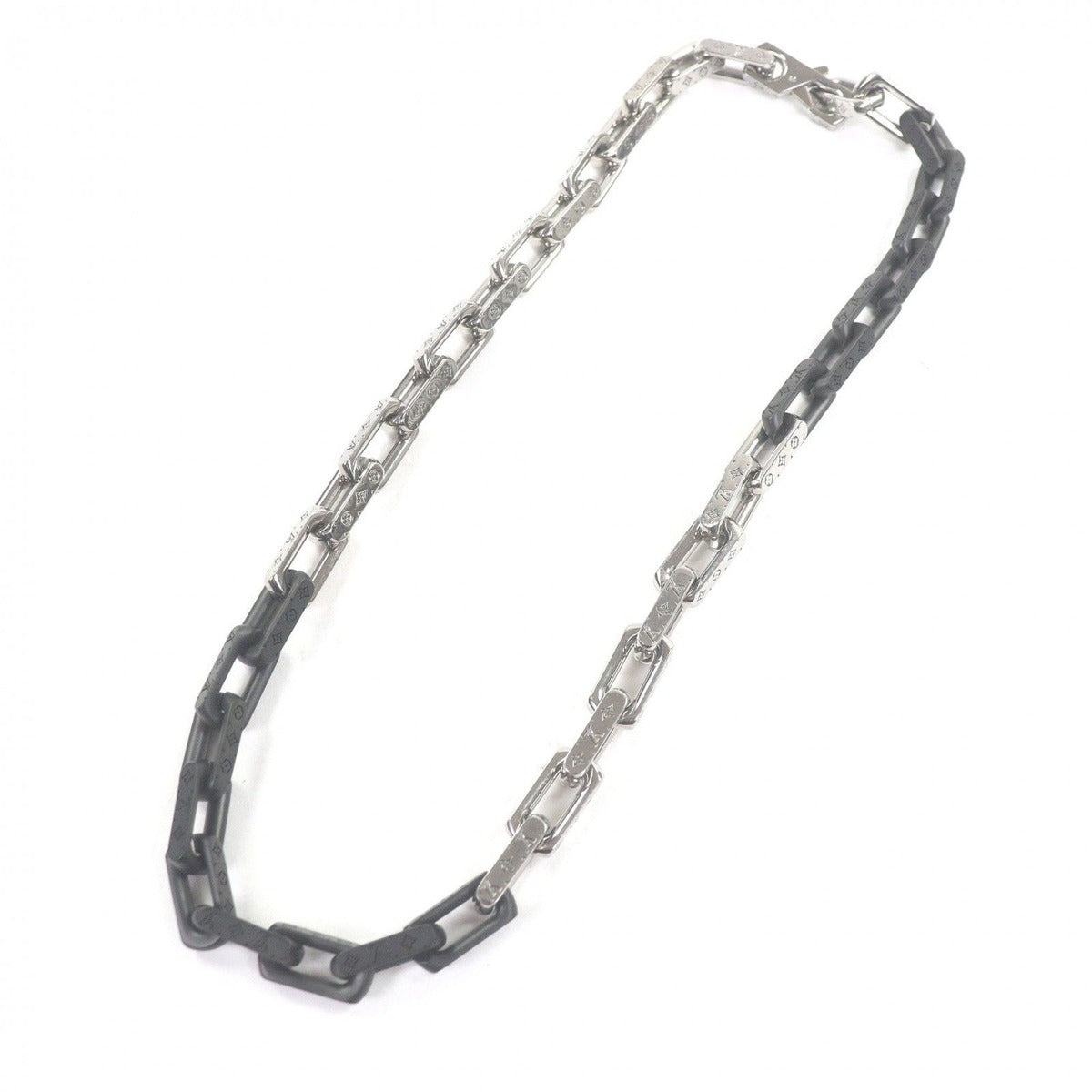 Louis Vuitton Necklace Monogram Silver Black — view 3