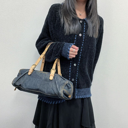 Miu Miu Shoulder Bag Navy Denim Vintage