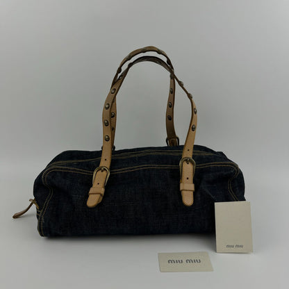 Miu Miu Shoulder Bag Navy Denim Vintage — view 2