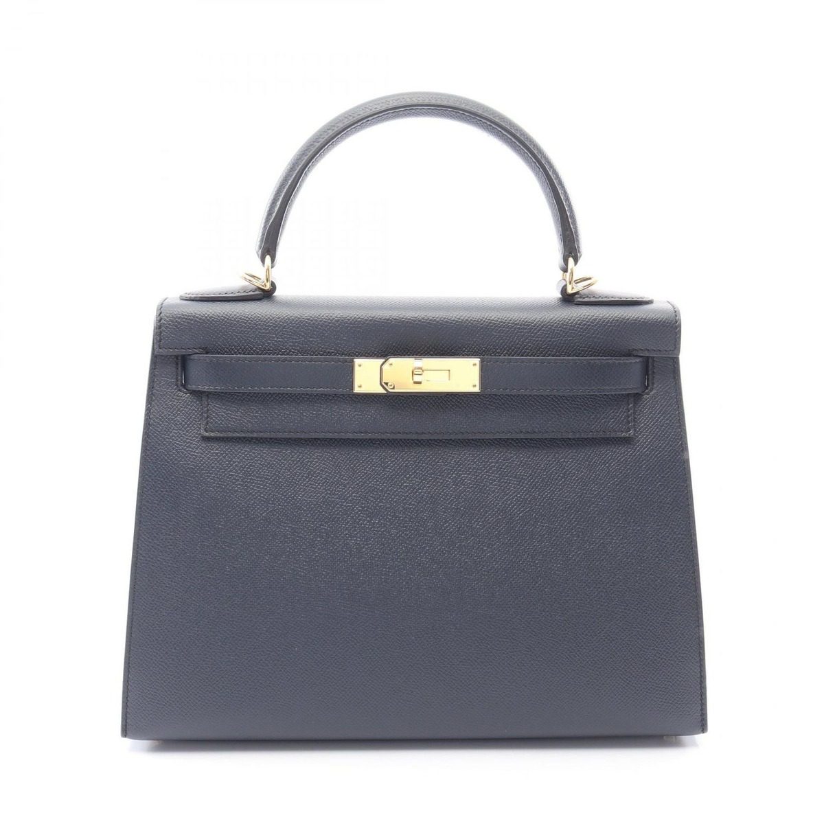 Hermes Handbag Kelly 28 Sellier 2-Way Blue Indigo Leather Calf
