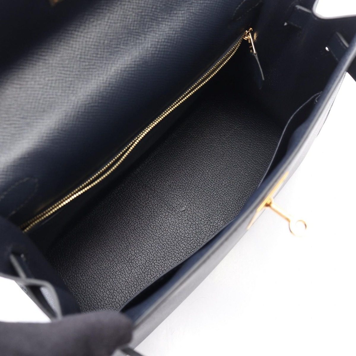 Hermes Handbag Kelly 28 Sellier 2-Way Blue Indigo Leather Calf — view 3