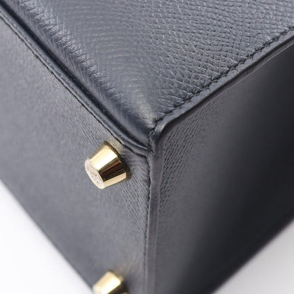 Hermes Handbag Kelly 28 Sellier 2-Way Blue Indigo Leather Calf — view 7