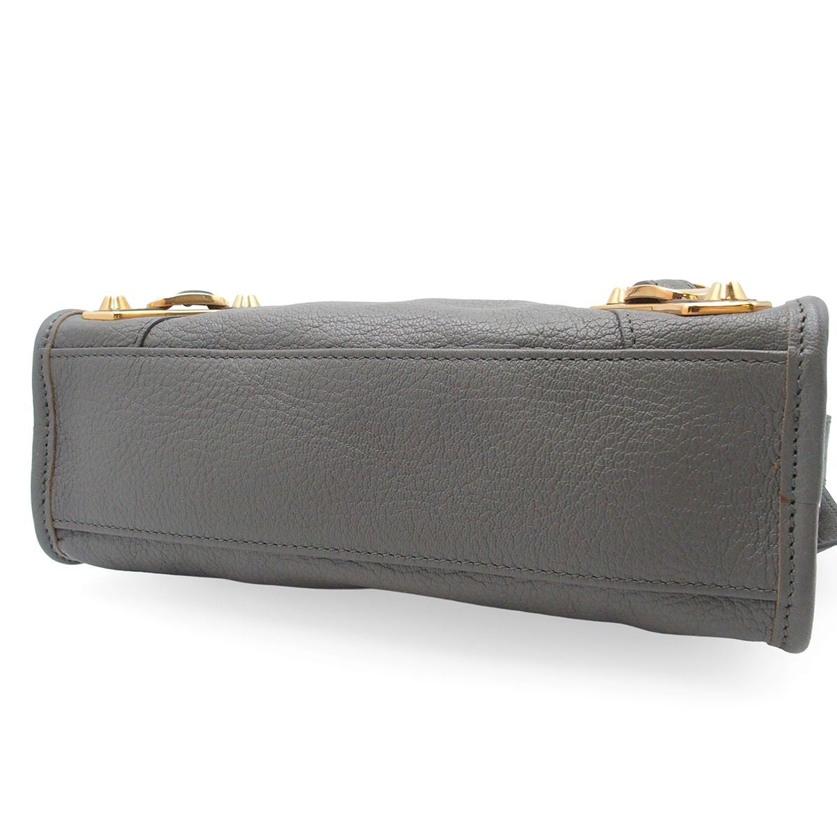 Balenciaga Classic Metallic Edge Mini City Gray Gold Leather 2-Way Shoulder Bag — view 3