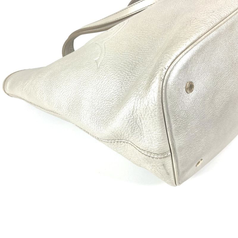 Bvlgari Bulgari Tote Bag Sbulgari Logo Sotirio Leather Silver