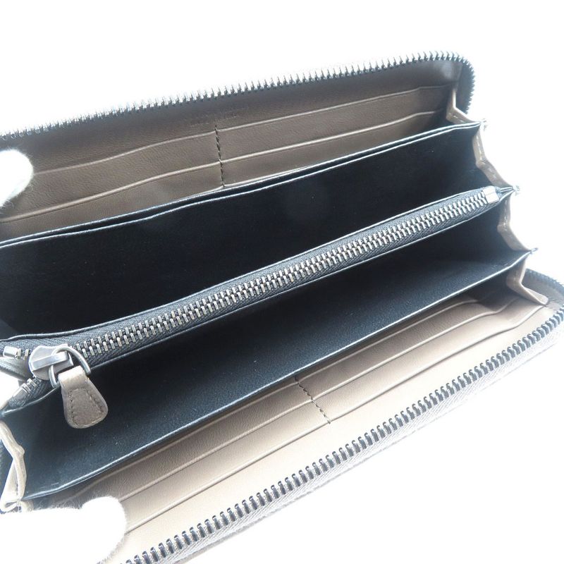 Bottega Veneta Intrecciato Leather Brown Round Zipper Long Wallet 1094 Bottega