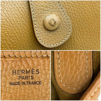 HERMES Evelyn GM I Togo Leather Brown Tan Shoulder Bag Purse Tote GHW