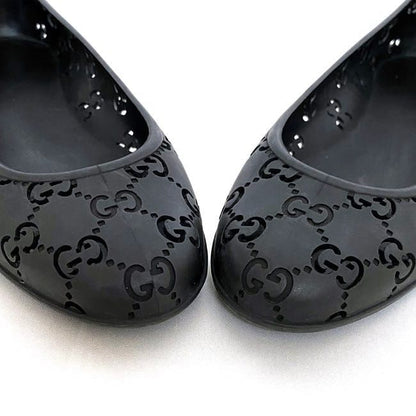 Gucci Flat Shoes Black Cima Excellent Condition 24.0cm (9.45in) Rubber Preowned