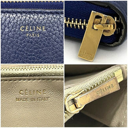 Celine Round Zipper Long Wallet Blue 103973xfl.07in