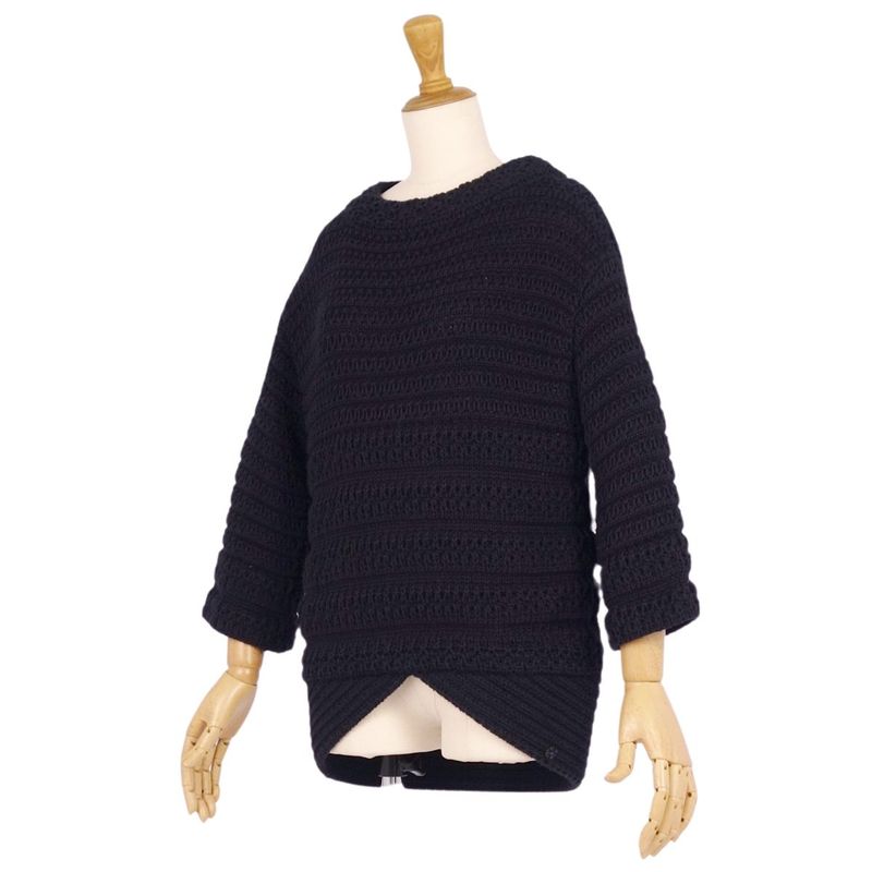 Chanel Knit Sweater Cubic Sleeves Cotton Top Les