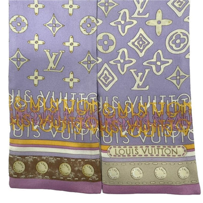 Louis Vuitton Bandeau Monogram Scarf Silk Purple White Gradient