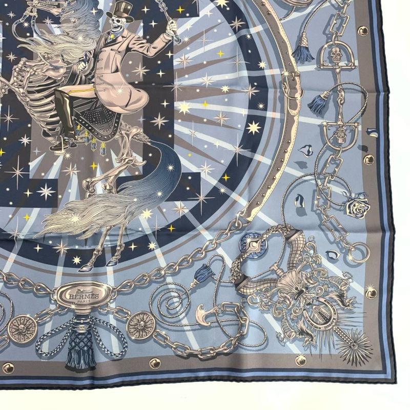 Class Hermes 20SS C'est La FETE Serafette Double Face Carre 90 Scarf "c'est La