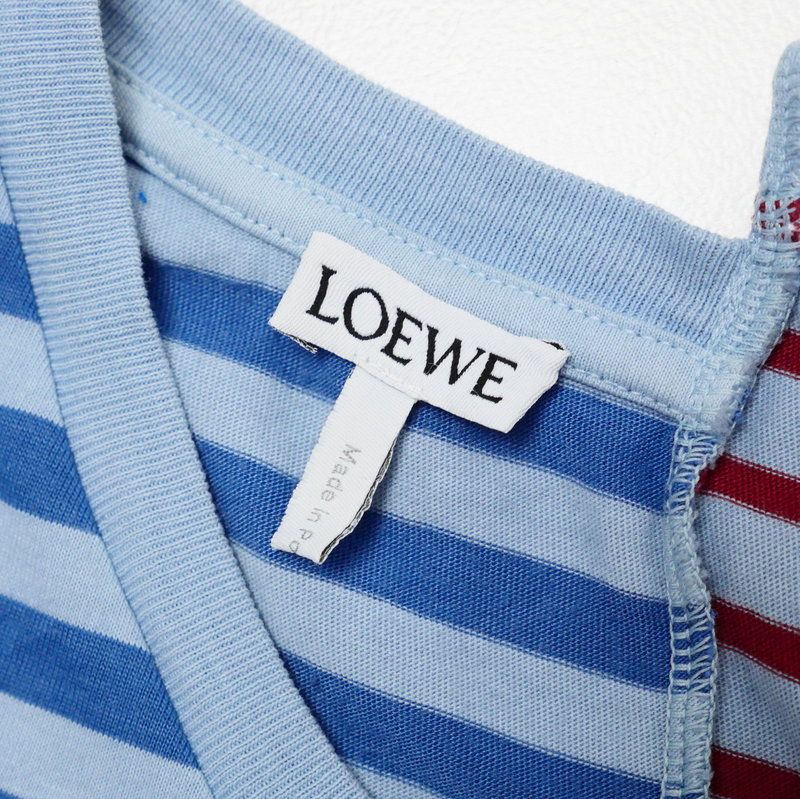 Loewe Dress Size S Asymmetrical Striped Cut And Sewn 20240612 Gp6096