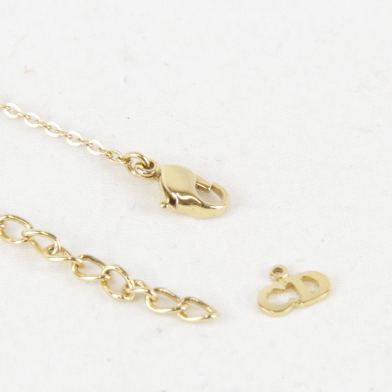 Christian Dior Necklace (parts Off) + Earring Set With Box Necklace