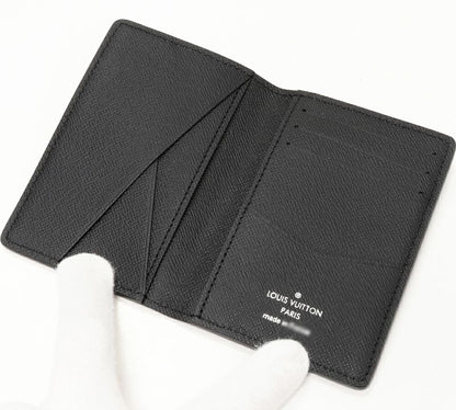 Louis Vuitton Bifold Card Case Pass Case Epi Noir Black Organizer Deux Poches