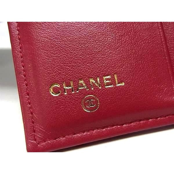 Chanel Cruise Line Coco Marc Classe Caviar Leather Fold Wallet In Burgundy Cb1956 — view 6