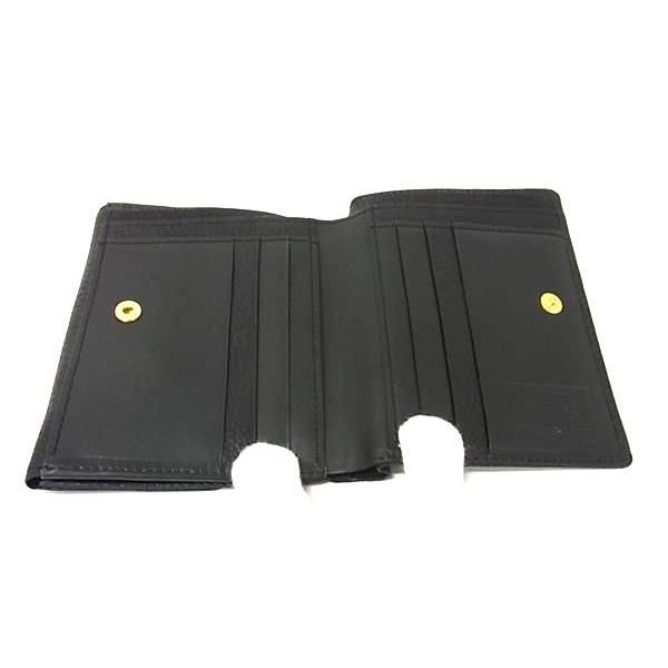 Versace Sunburst Leather Bifold Wallet Billfold Coin Purse Black — view 3