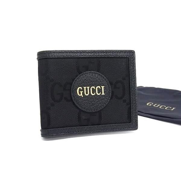 Gucci 0416 Nylon Canvas And Leather Fold Wallet Black Bm7560