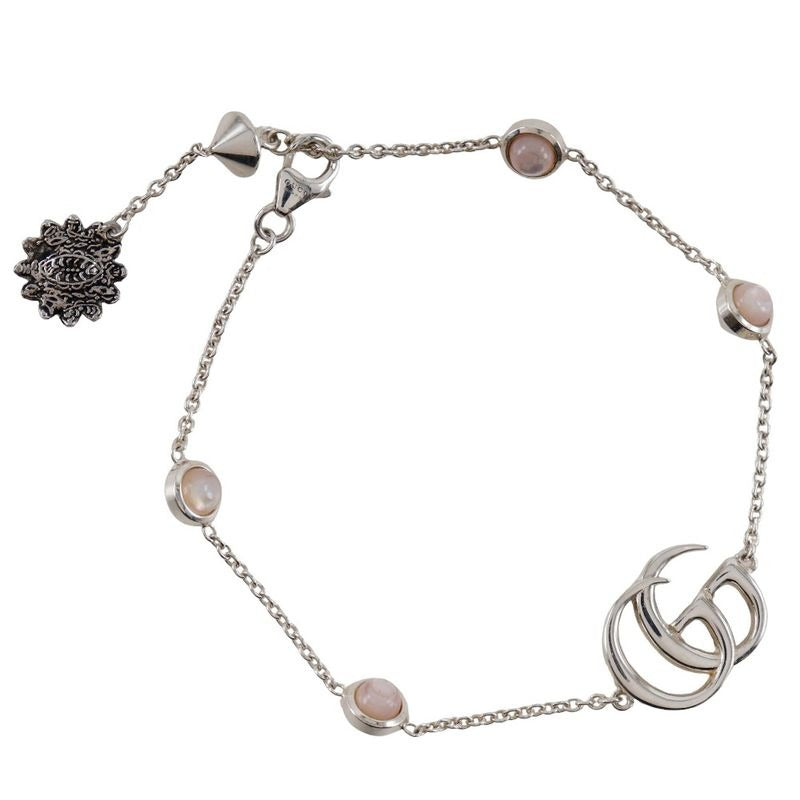 Gucci Double G 925 Silver and Mother-of-Pearl 6.3 Bracelet