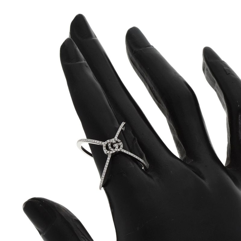 Gucci GG Running Diamond #10 Ring - 18K White Gold Ladies