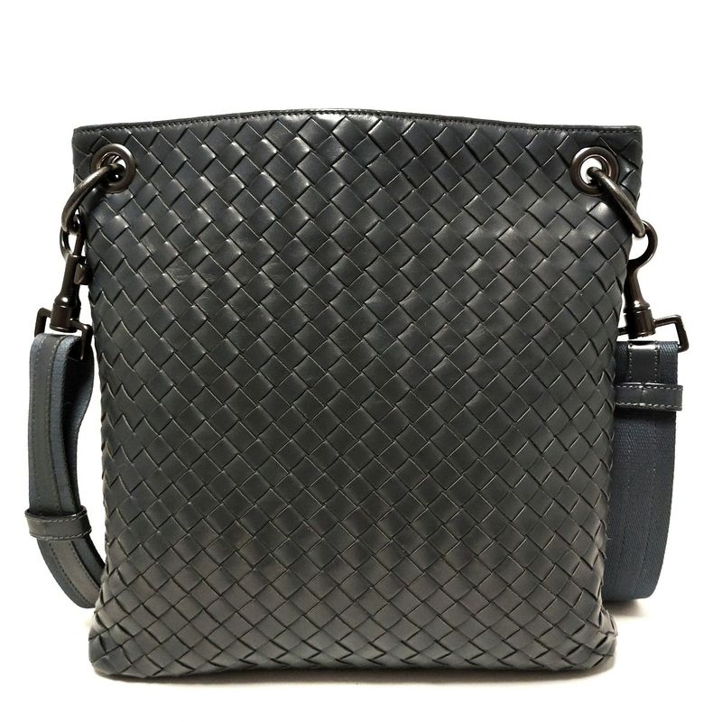 Bottega Veneta Intrecciato 172736 Navy Detachable Strap Leather