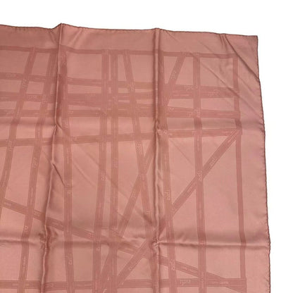 Hermes Carre 90 Scarf Pink Silk Ribbon Pattern — view 4