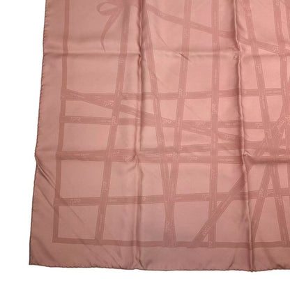 Hermes Carre 90 Scarf Pink Silk Ribbon Pattern — view 5