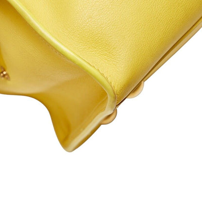 Saint Laurent Petit Cabas Y Line Handbag Shoulder Bag 2WAY Yellow Leather Women