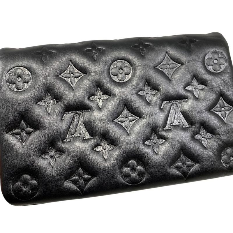 Louis Vuitton Pochette Couss in M82116 Monogram Pattern Lamb Leather Noir Black