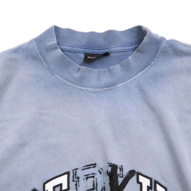 Balenciaga 23aw Be Kind Print Damaged T-Shirt 764235 Blue M