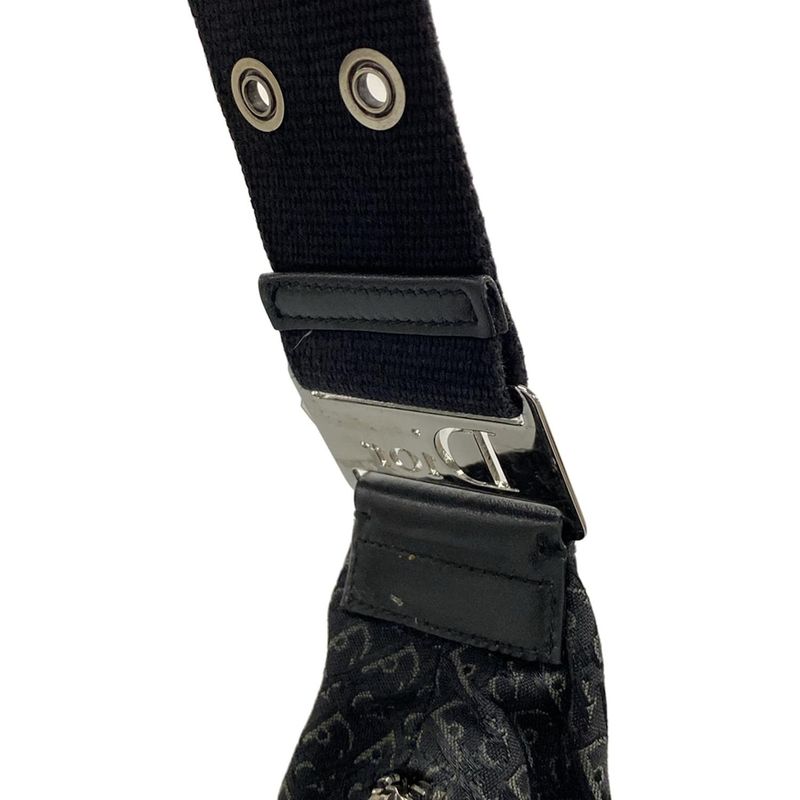 Dior/christian Dior Shoulder Bag Street Chictrotter Black And Gray Leather