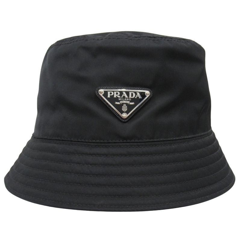 Prada Re-Nylon Bucket Hat Triangle Logo Triangle Logo Plate Nylon 2hc137 Size S