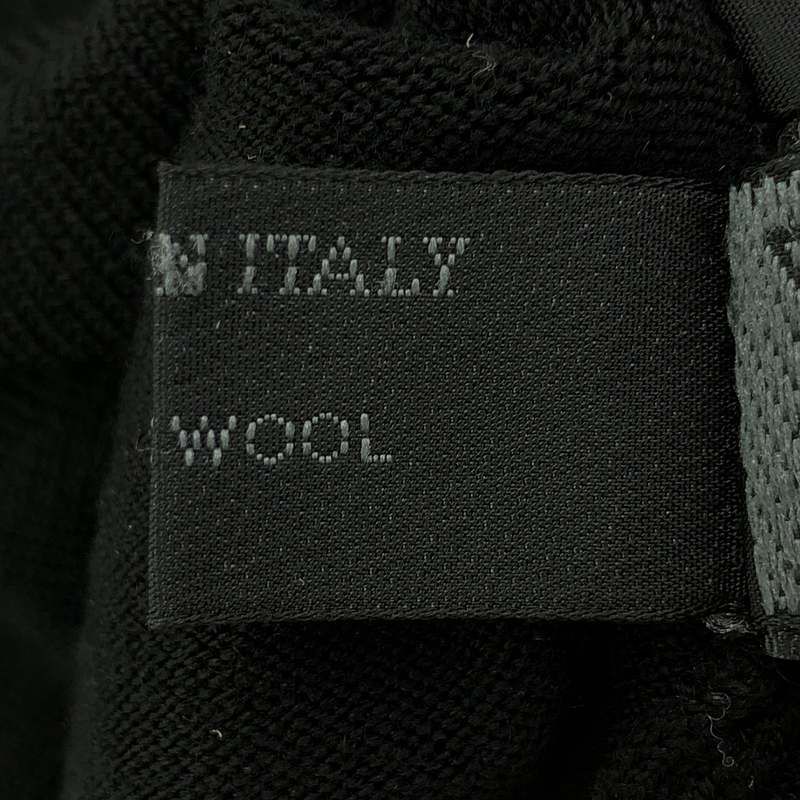 Prada | Wool V-neck Knit Dress | 50 | Black | Women