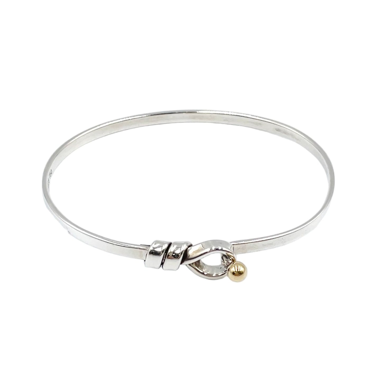 Tiffany & Co Hook Eye Gold Silver Bangle Bracelet