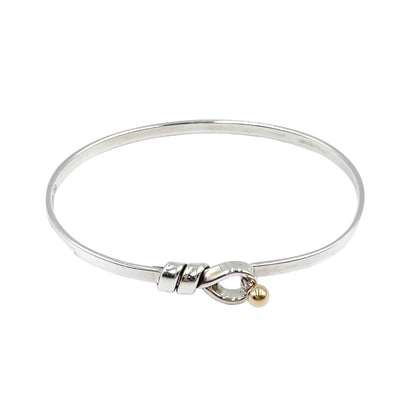 Tiffany & Co Hook Eye Gold Silver Bangle Bracelet
