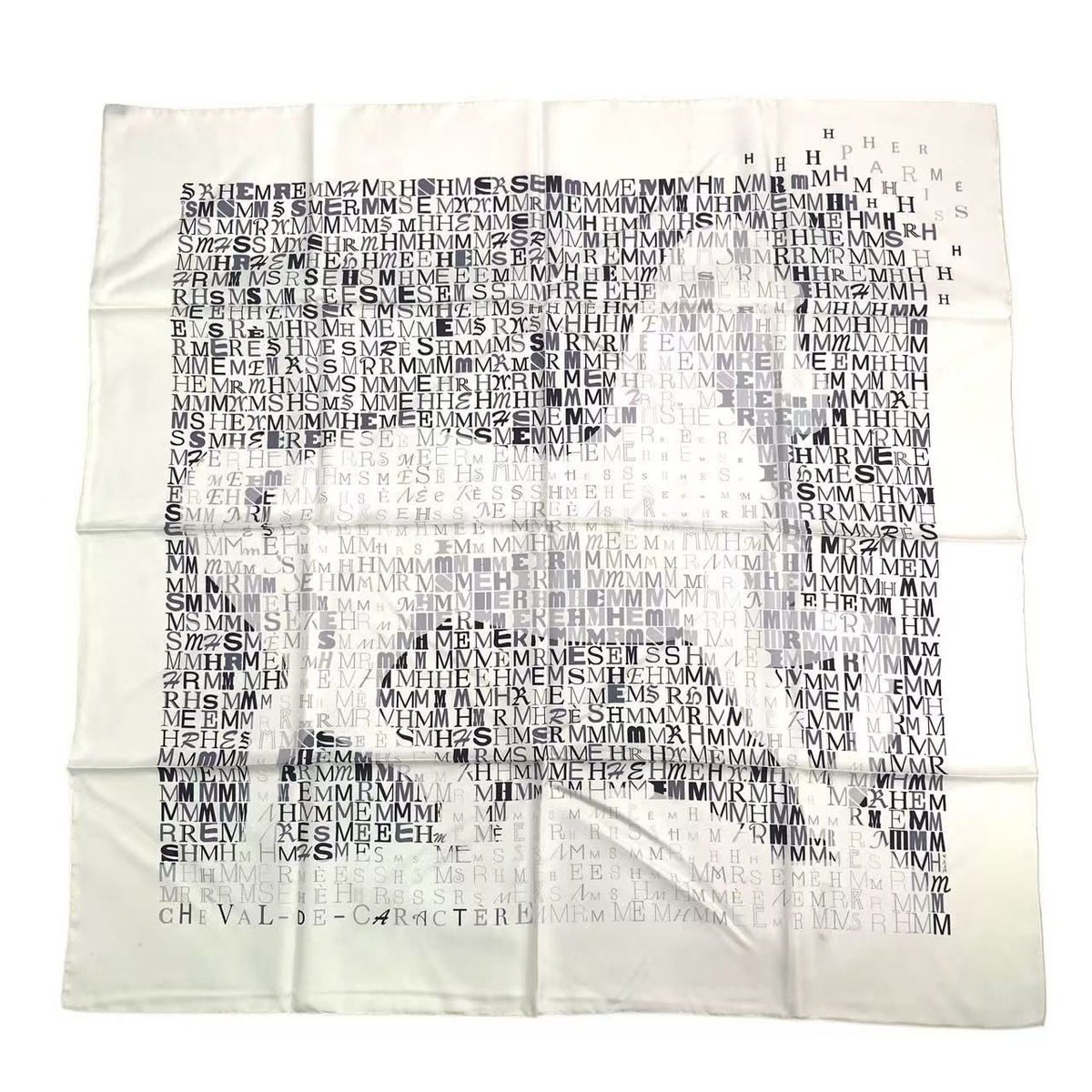 Hermes Carre 90 Scarf Cheval de Caracter Silk White