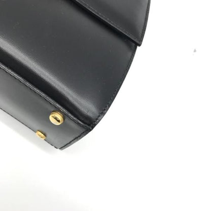 Celine Leather Circle Logo 2-Way Mini Hand Bag Black