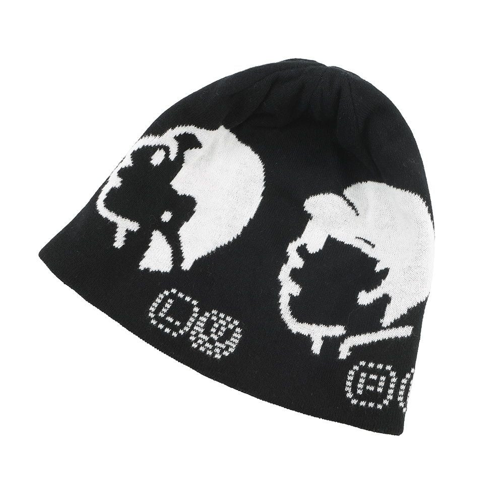 Louis Vuitton Knit Hat Beanie LV Fit Black White Blue
