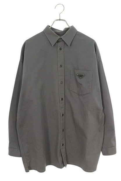 Prada Sc611 Triangle Plate Long Sleeve Shirt Men's M