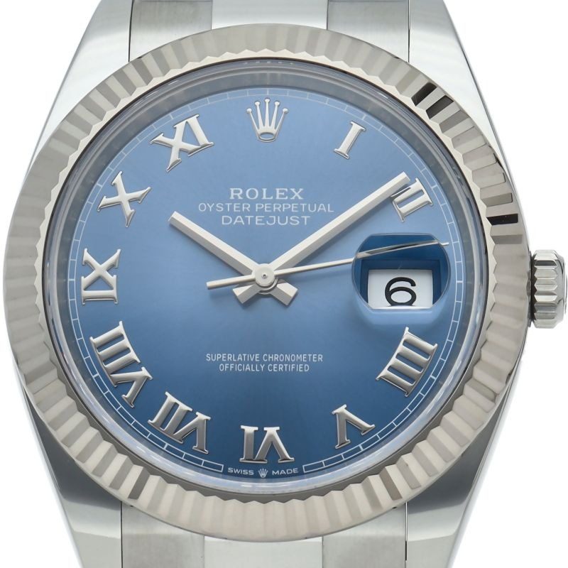Rolex Datejust 41 Watch Oyster Azroble Box 18k White Gold SS