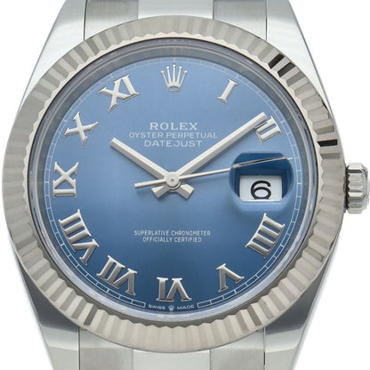 Rolex Datejust 41 Watch Oyster Azroble Box 18k White Gold SS