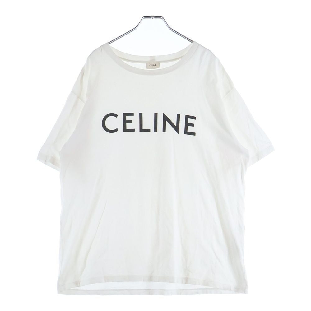 Celine Logo Print Short Sleeve T-Shirt White