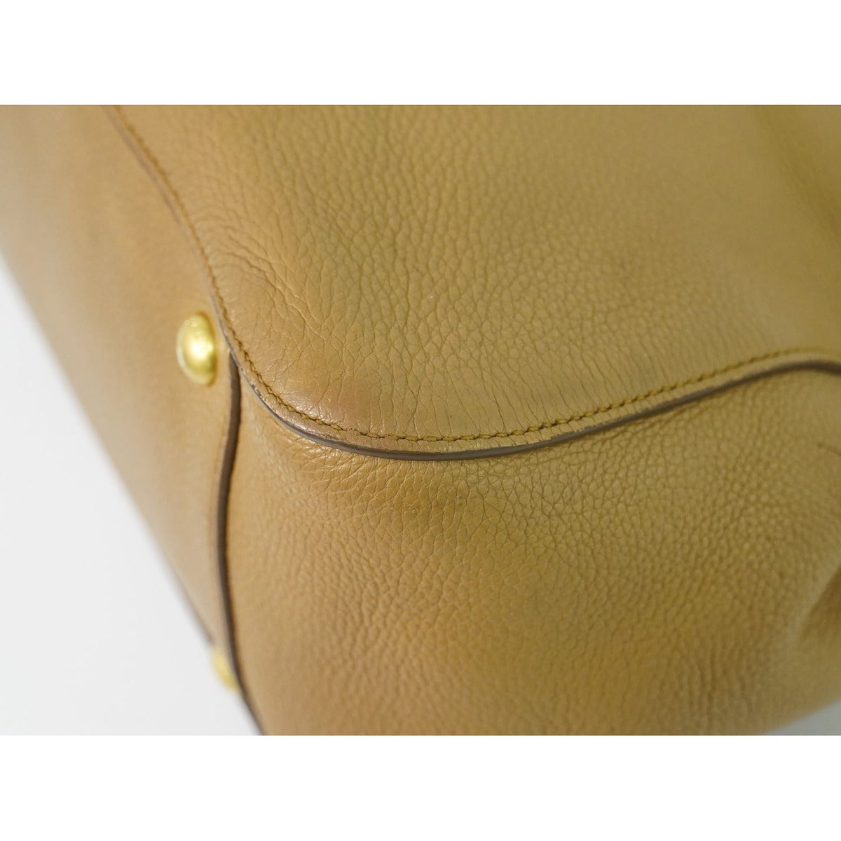 Prada Leather 2-Way Shoulder Bag Pochette Beige Outside — view 4