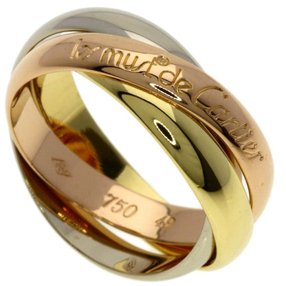 Cartier Trinity 49 Ring 18k Yellow Gold 18k White Pink