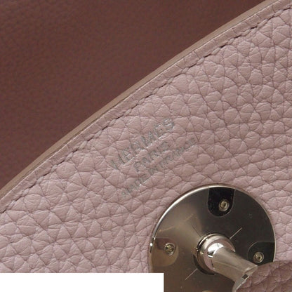 Hermes Lindy 26 Verso Mauve Pale Nata Silver Taurillon Clemence 2-Way Shoulder — view 6
