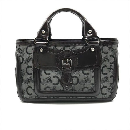 Celine Horse Carriage Signature Hand Tote Enamel Leather Brown