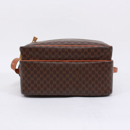 Celine Macadam Leather X PVC Brown Shoulder Bag Gold