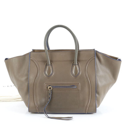 Celine Luggage Phantom Leather Tote Bag Shoulder Hand Brown Women's ERE Cw48-10