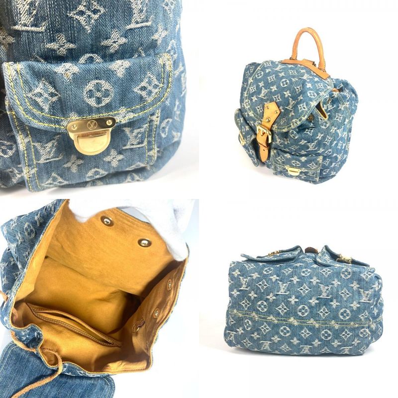 Louis Vuitton Backpack Sac Ad GM M95056 Monogram Denim Blue
