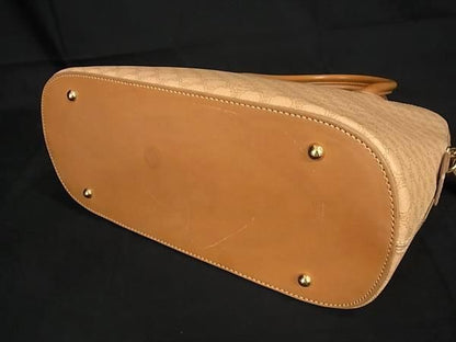 Celine Macadam Pattern PVC X Leather 2WAY Handbag Shoulder Bag Beige Av4881