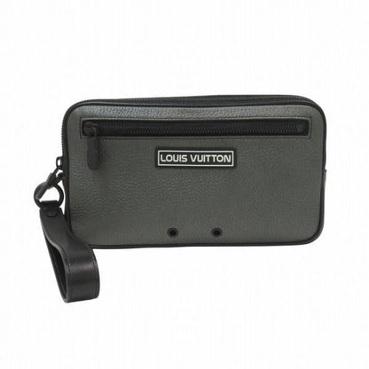 Louis Vuitton Alpha Clutch Leather Gray